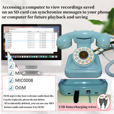 USB سازگار کتاب مهمان تلفن دکمه طراحی پست صوتی کتاب مهمان صوتی ODM