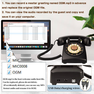 ایمیل صوتی USB کتاب مهمان صدا روشن تلفن کتاب مهمان برای هر جشن